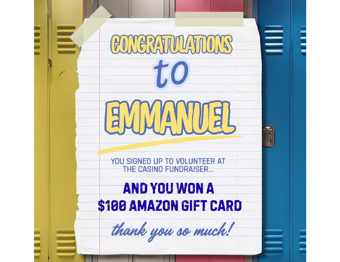 Congratulations to Emmanuel